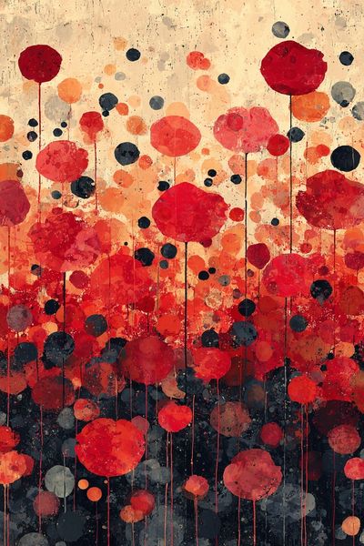 Abstract Red Bubbles Poster. poster
