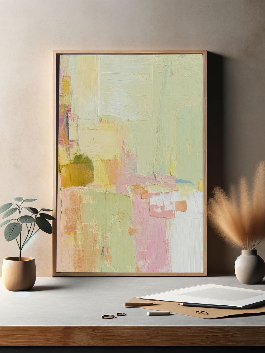 Abstract Pastel Colors Poster. — room view 2