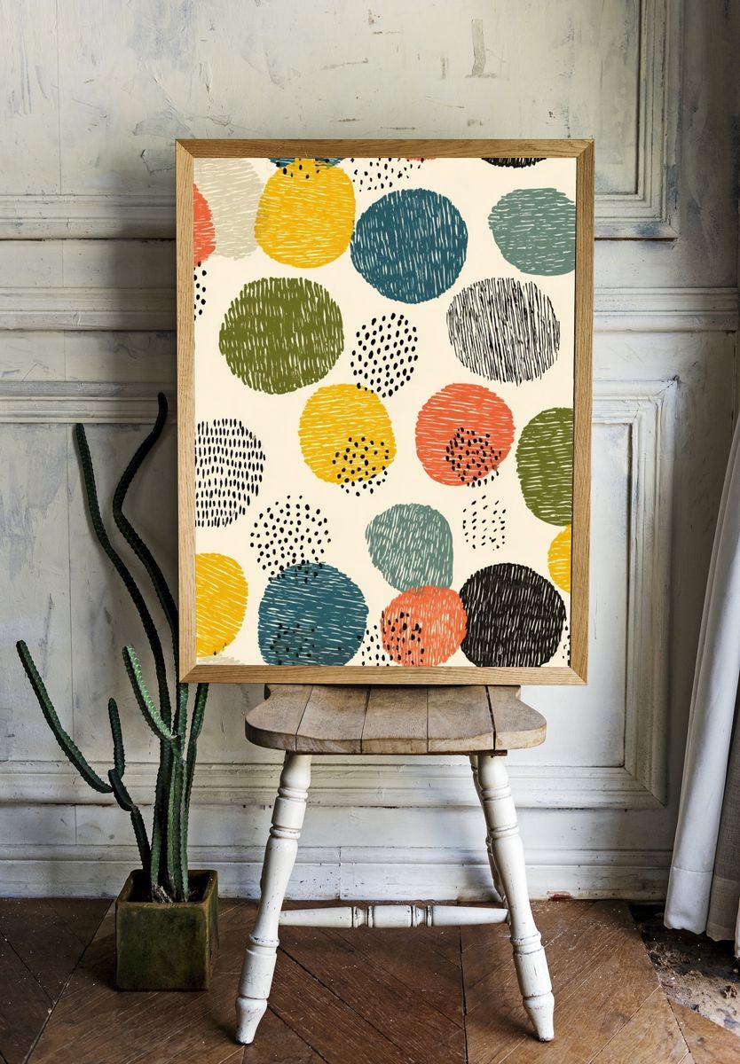 Colorful Dots — Abstract Print room preview