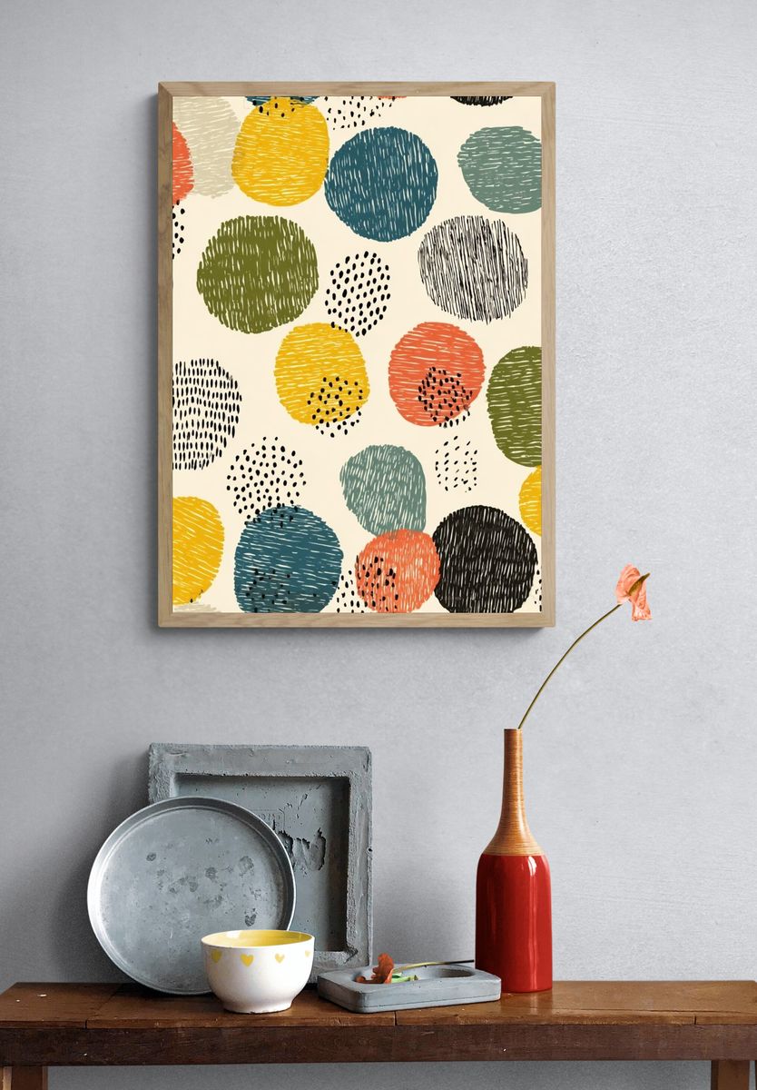 Colorful Dots — Abstract Print. — room view 3
