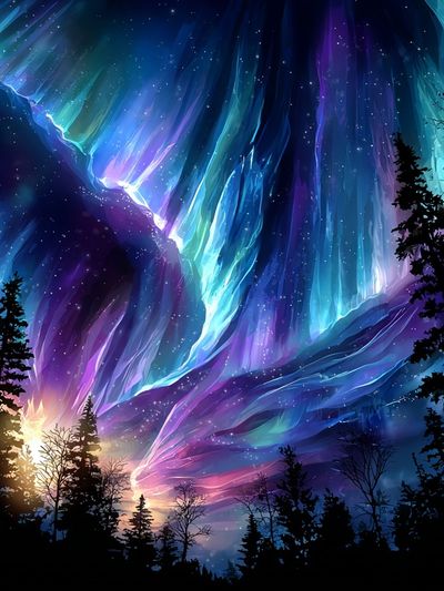 Aurora Borealis — Digital Art Print.