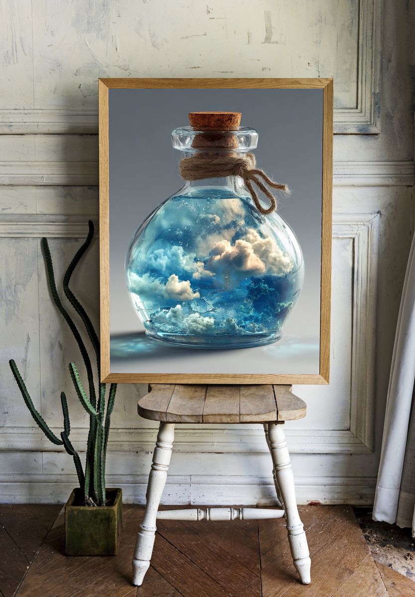 Dreamy Cloud in a Bottle — Fantasy Print room preview