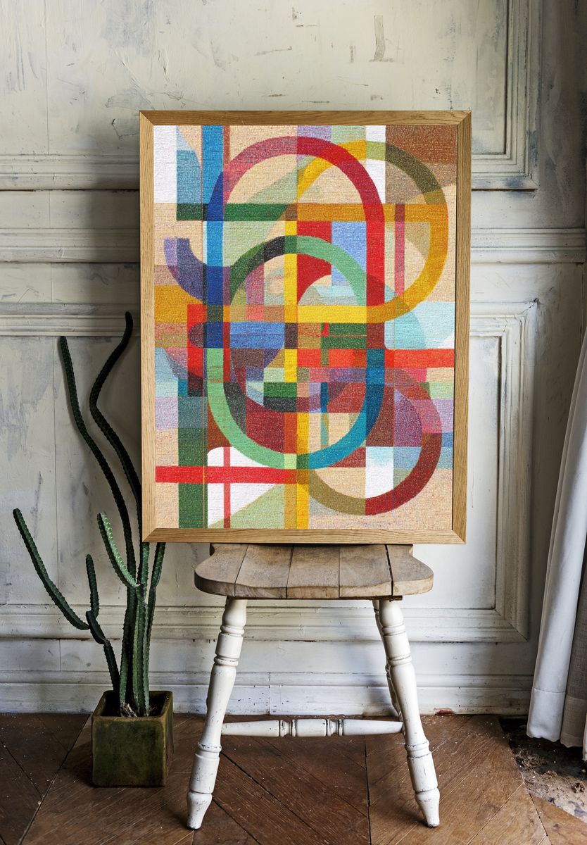 Colorful Geometric Abstract Poster. room preview