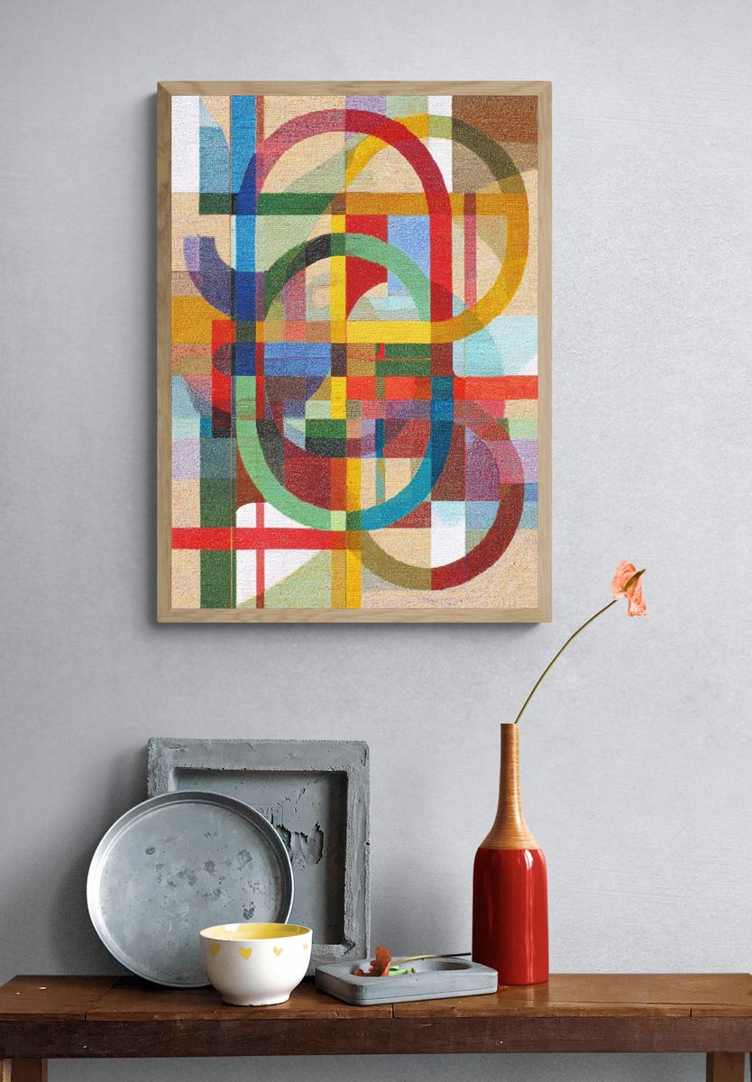 Colorful Geometric Abstract Poster. — room view 3