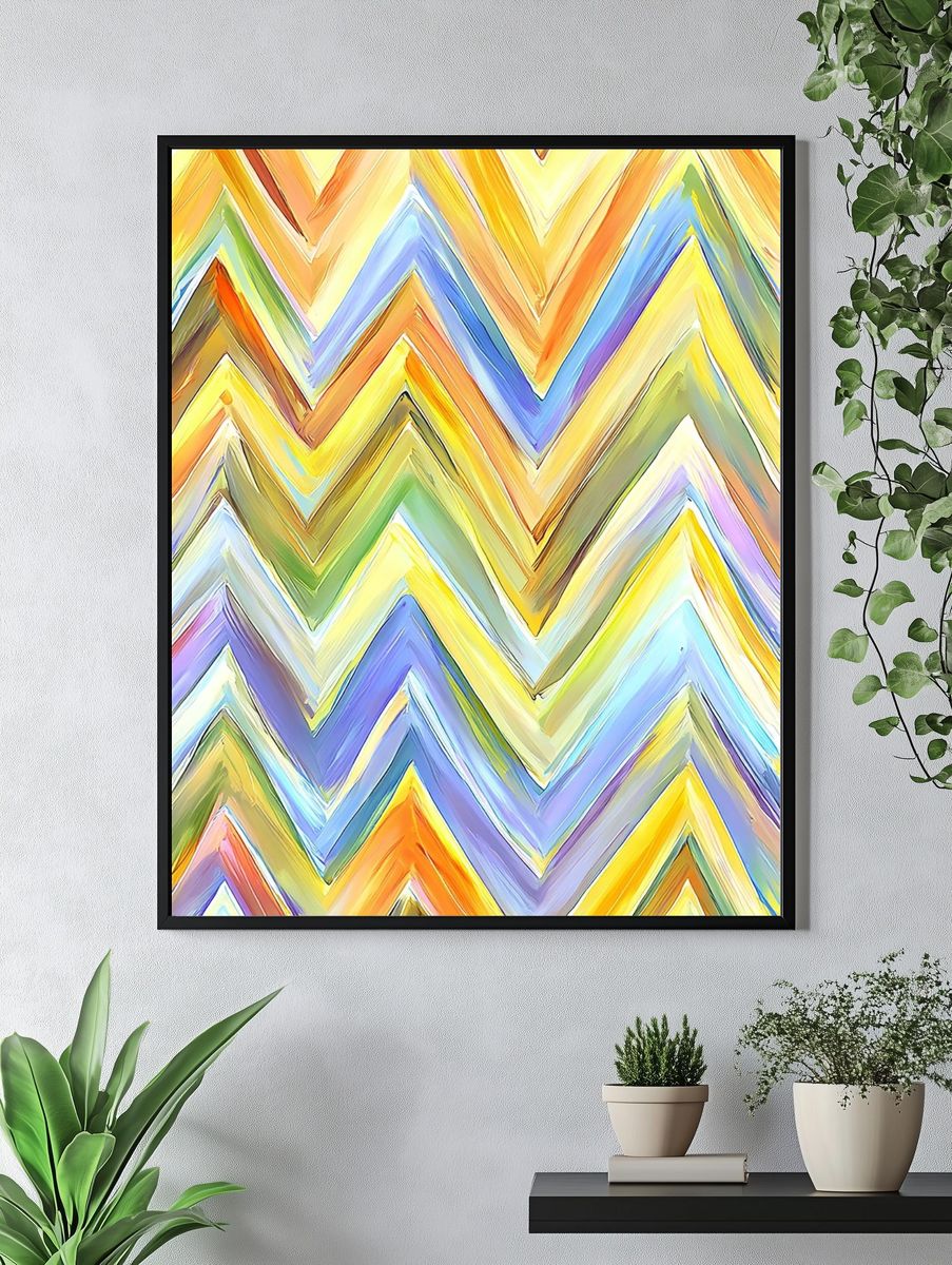 Colorful Chevron Abstract Poster. — room view 4