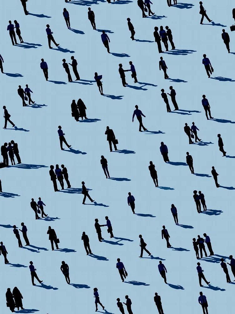 Silhouettes in Blue — Abstract Print. poster — abstract art