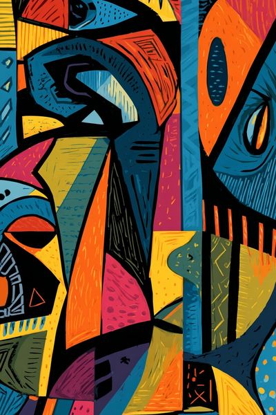 Abstract Faces — Colorful Print. poster print