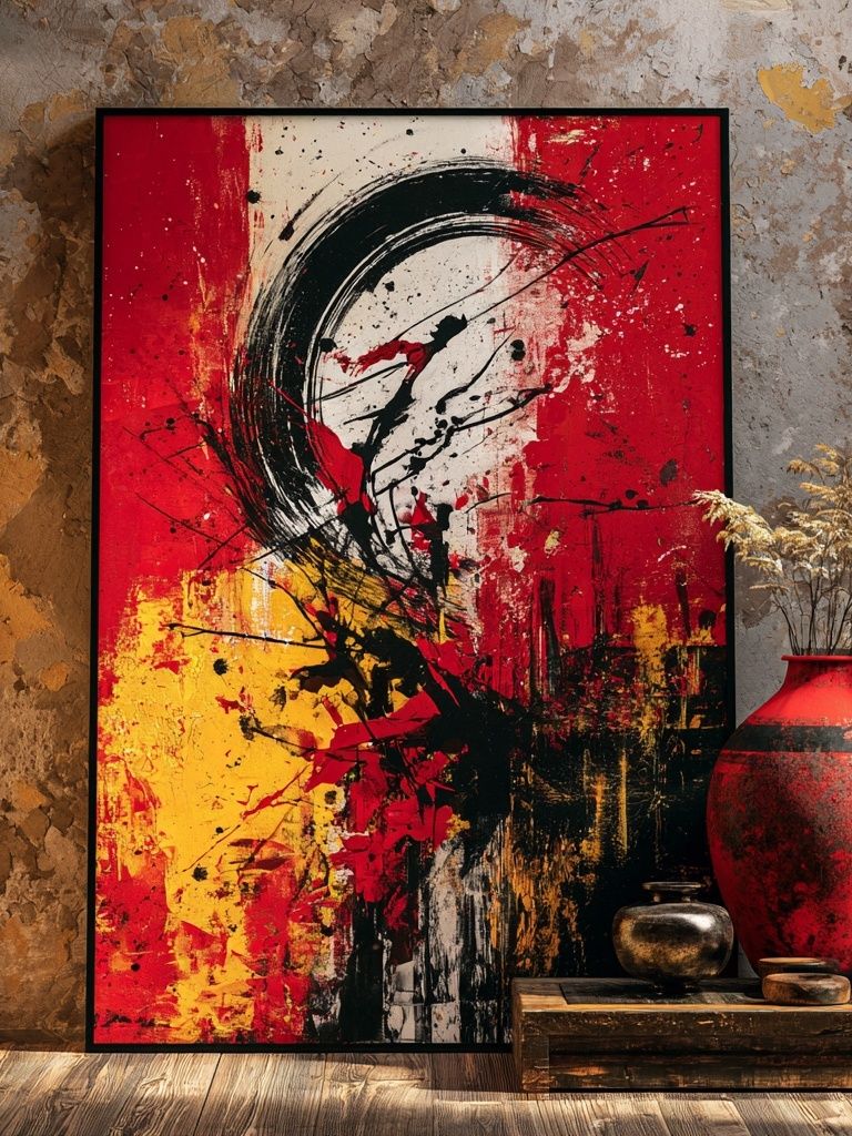 Red Black Abstract Expressionism Poster. poster — abstract art