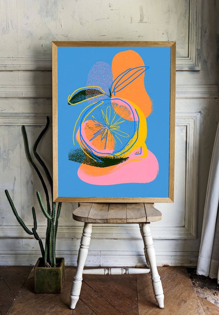 Abstract Floral Color Burst Poster. — room view 1