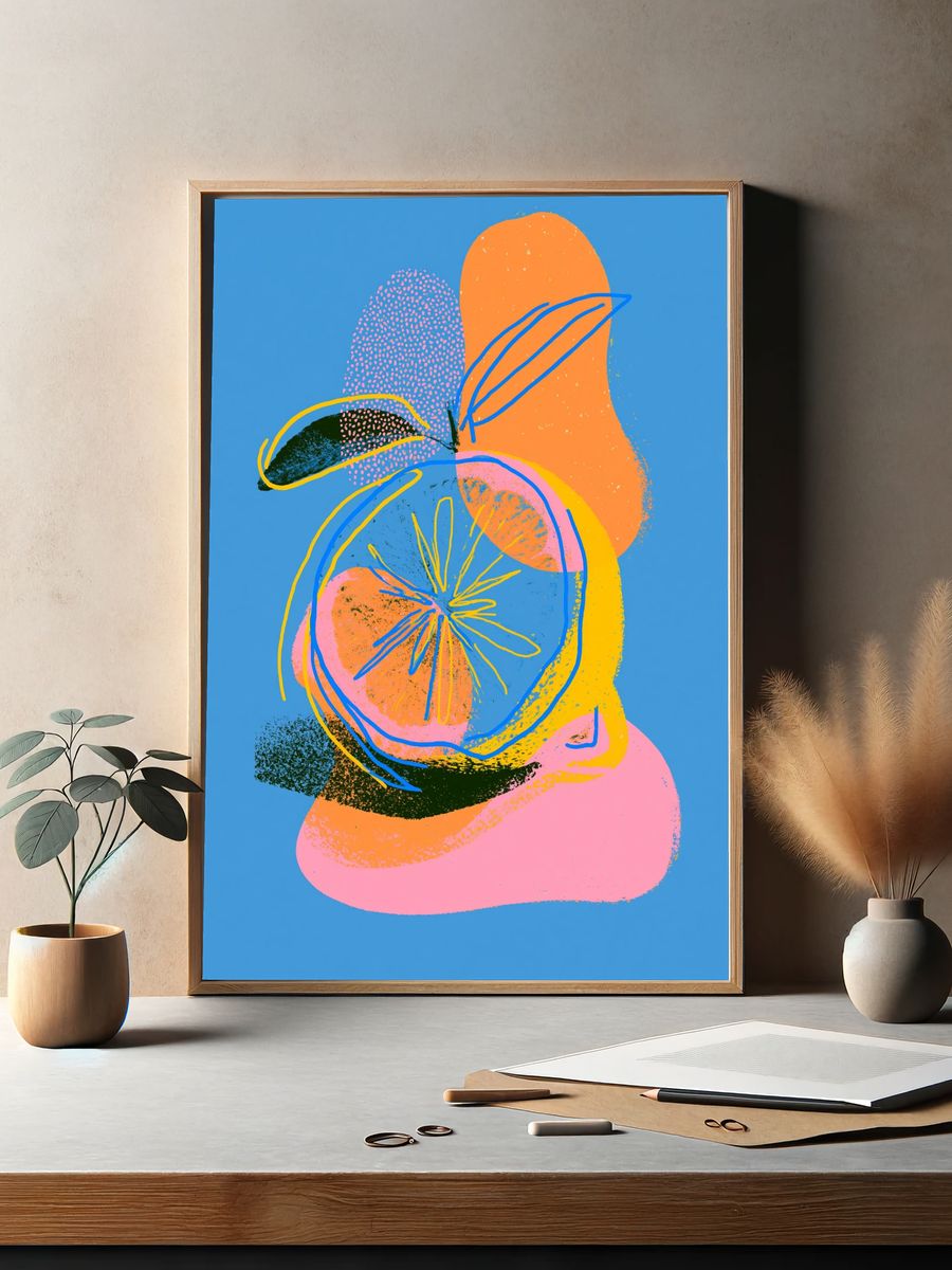 Abstract Floral Color Burst Poster. — room view 2
