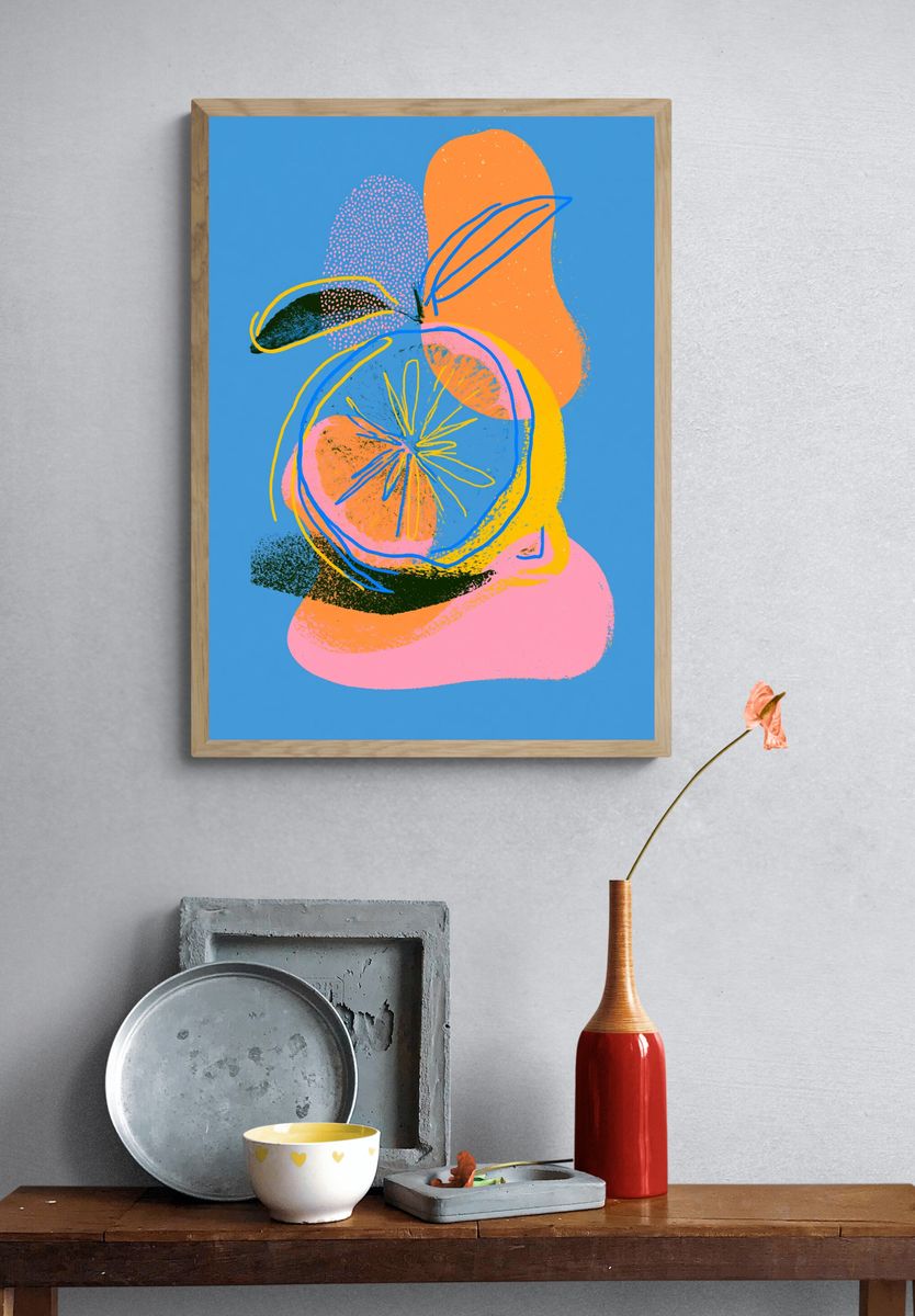 Abstract Floral Color Burst Poster. — room view 3