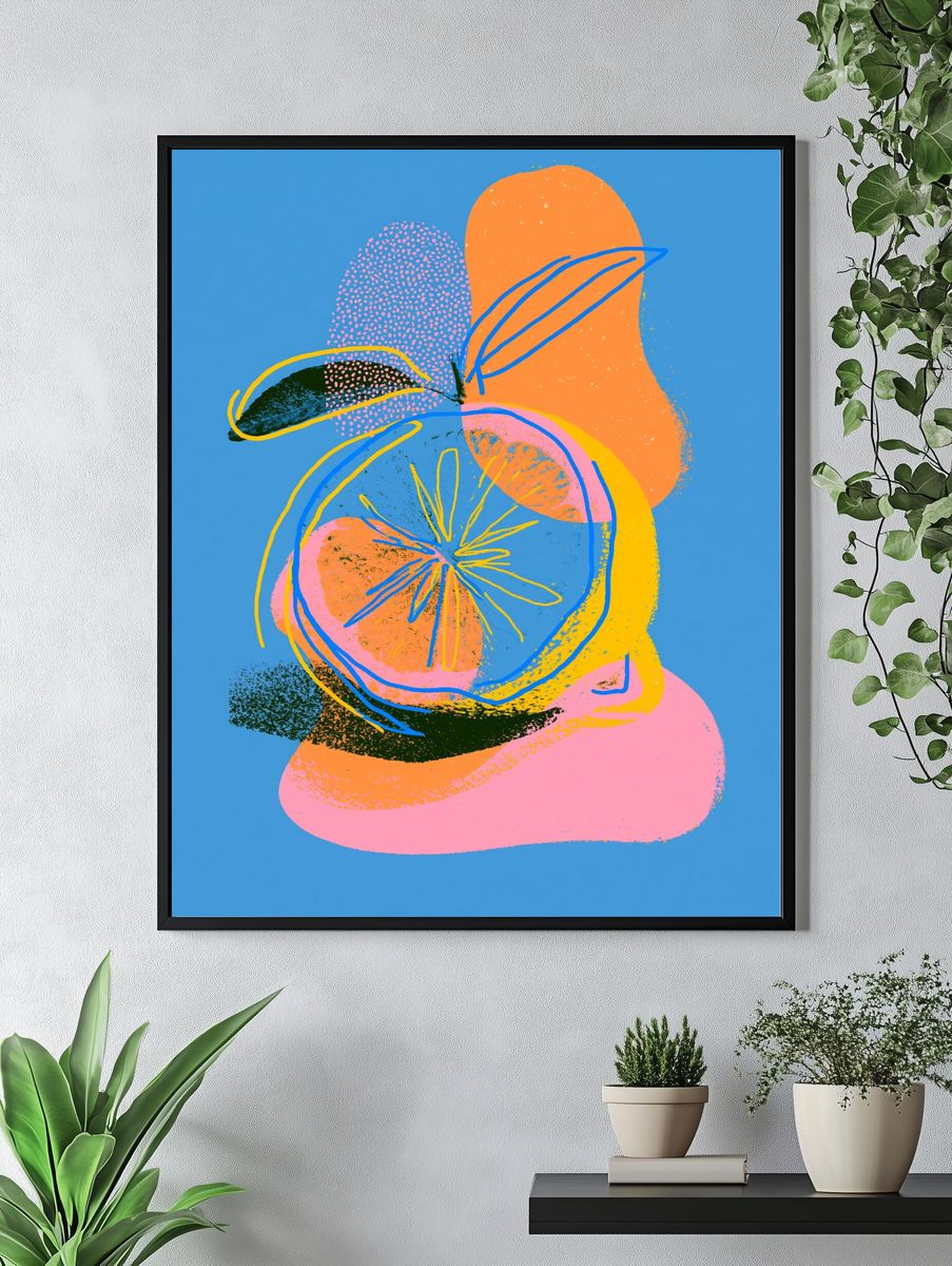 Abstract Floral Color Burst Poster. — room view 4