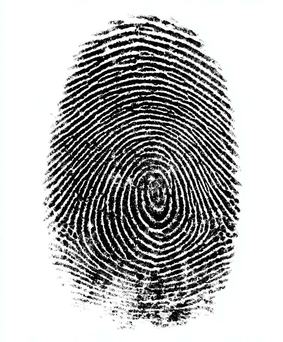 Fingerprint Texture Black-White Poster. poster detail