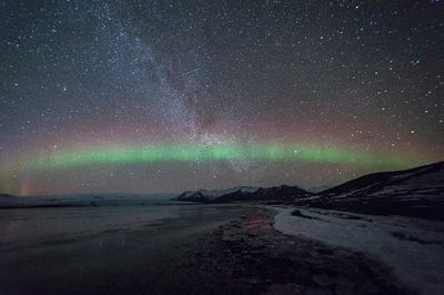 Aurora Borealis Over Frozen Lake — Photography Print