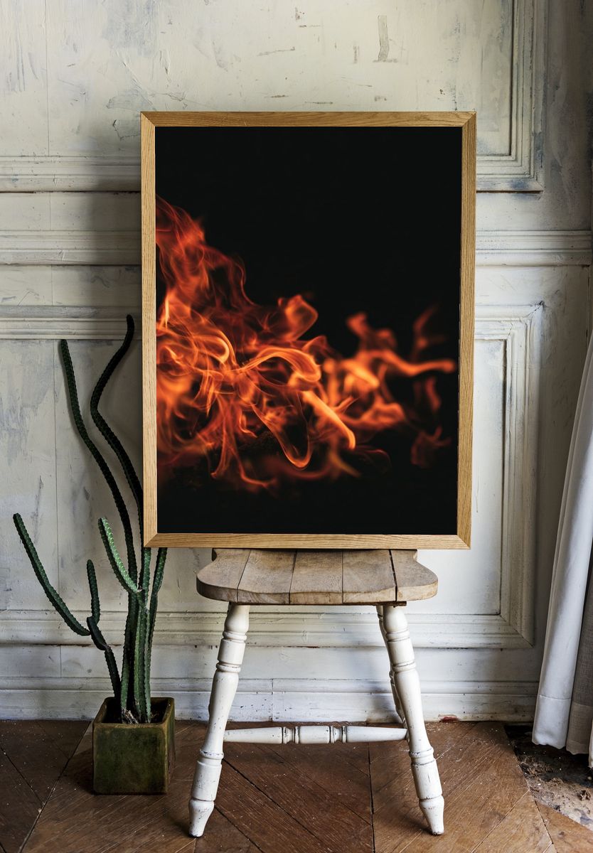Ember Flames Abstract Poster room preview