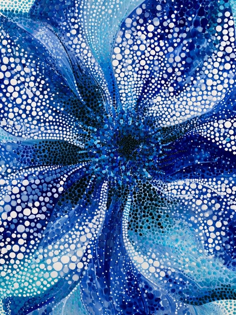 Blue Floral Abstract Poster. poster detail