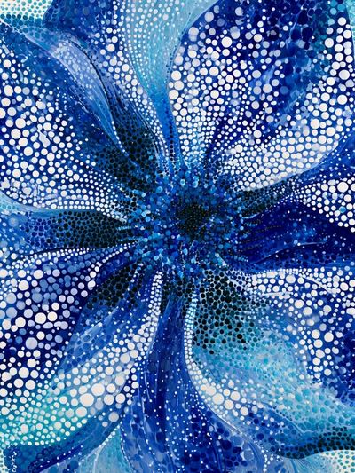 Blue Floral Abstract Poster.