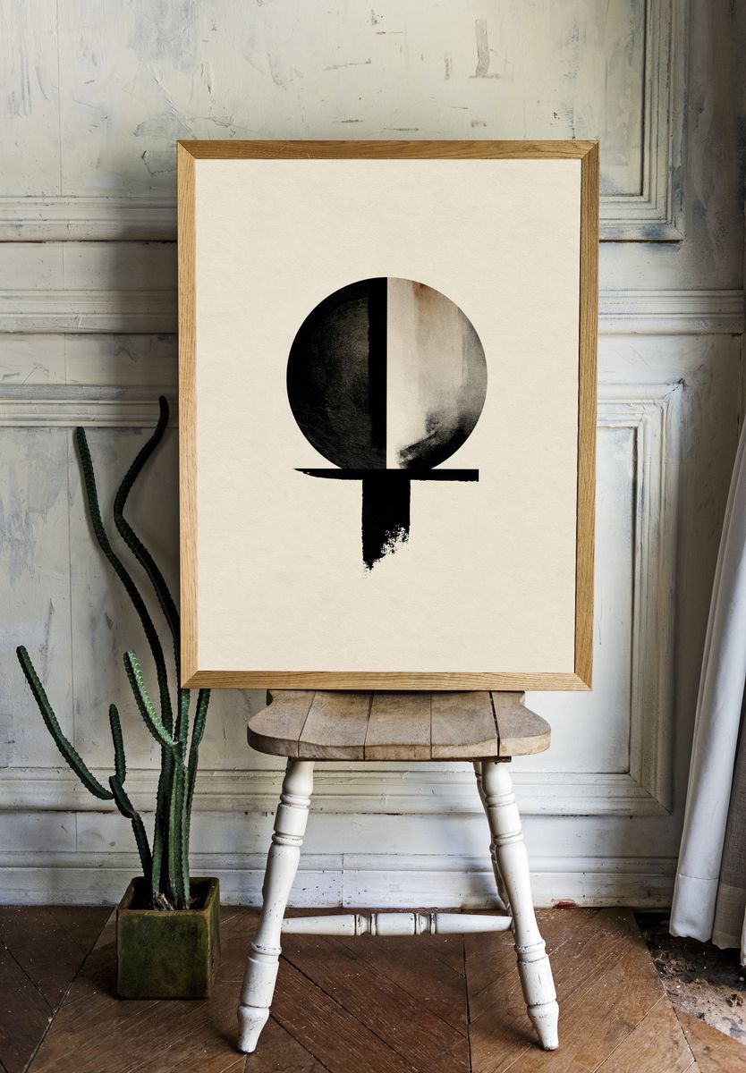 Minimalist Black Circle Poster. room preview