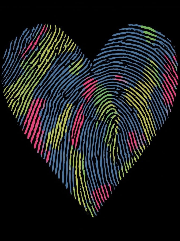 Fingerprint Heart Abstract Poster. poster detail