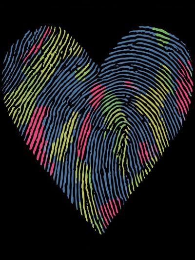 Fingerprint Heart Abstract Poster.