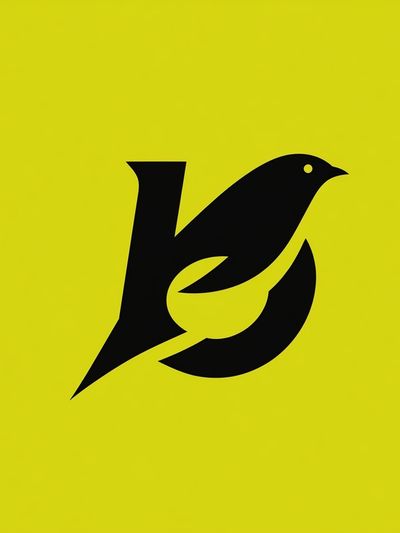 Abstract Bird Monogram Poster. poster