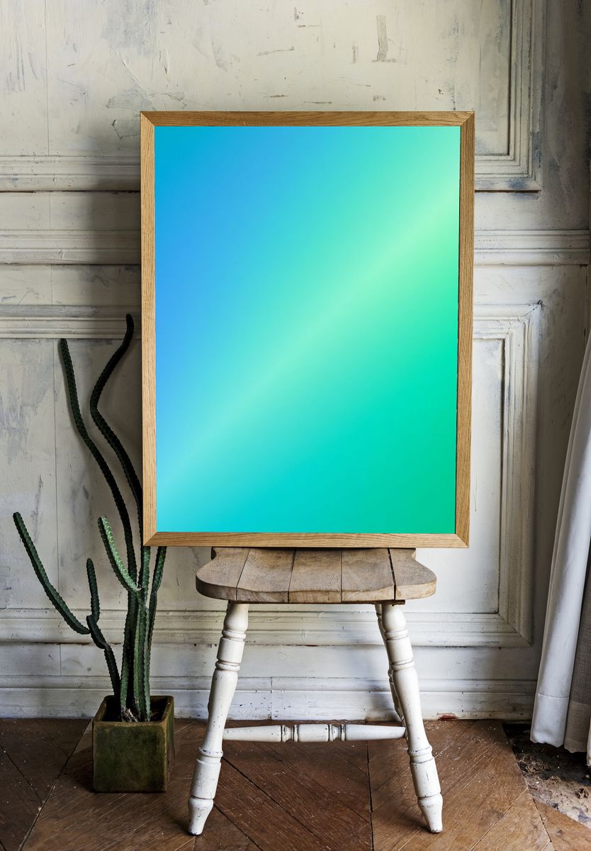 Blue Green Gradient Abstract Poster. room preview
