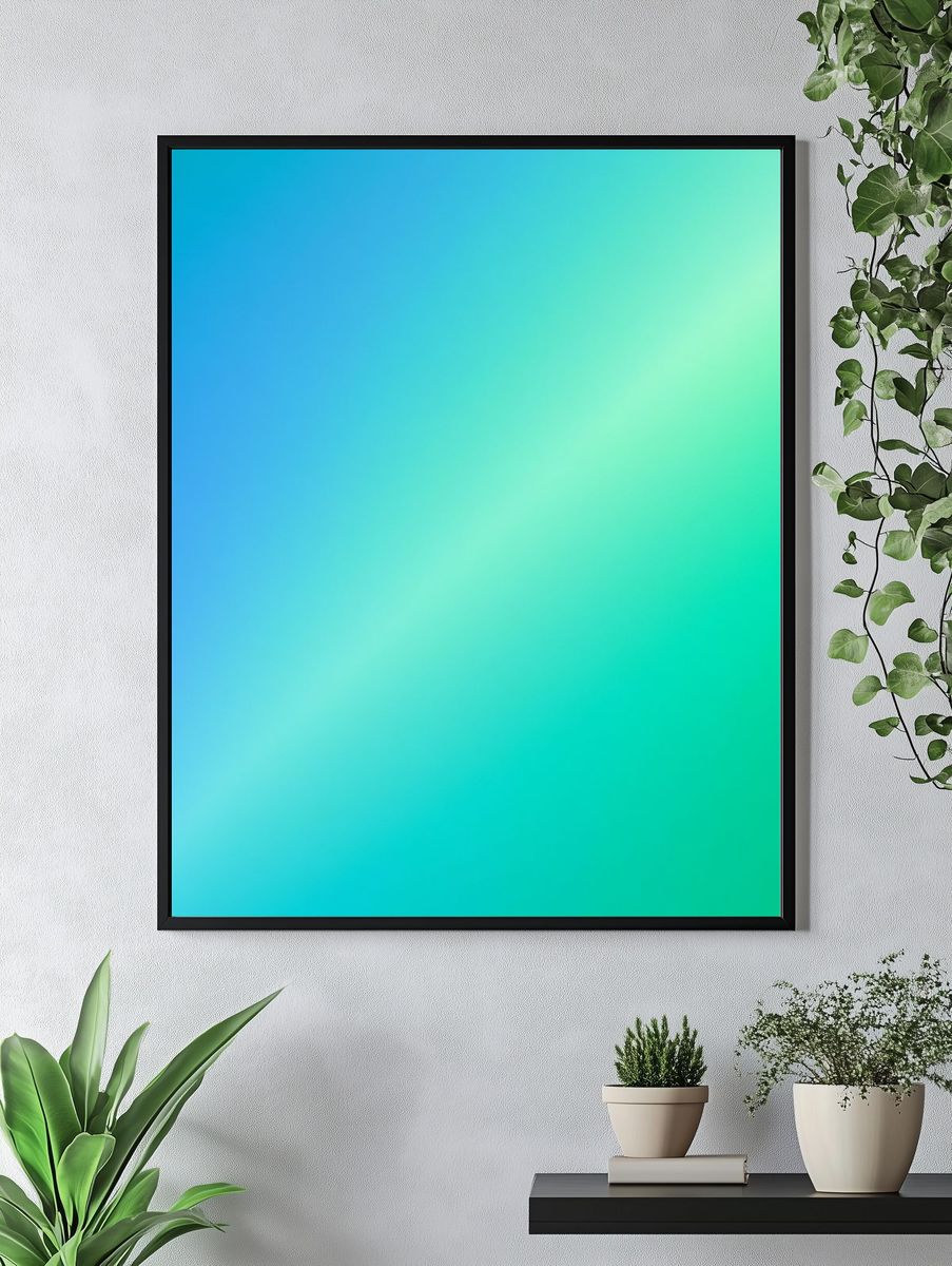 Blue Green Gradient Abstract Poster. — room view 4