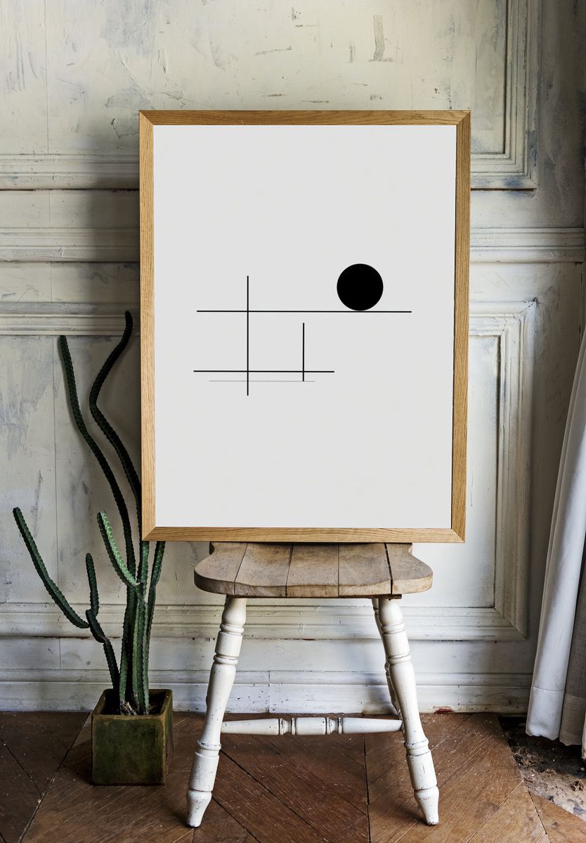 Minimal Geometric Circle Poster. — room view 1