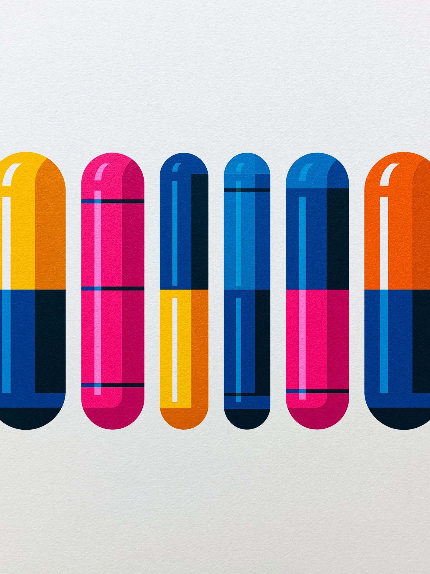Colorful Geometric Capsules Poster. poster — abstract art
