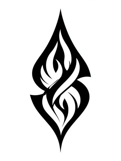Black Flame Abstract Print. poster