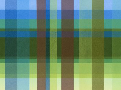 Geometric Blue Green Grid Poster.