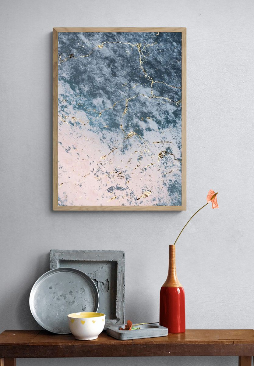 Pink blue marble textured background. — room view 3
