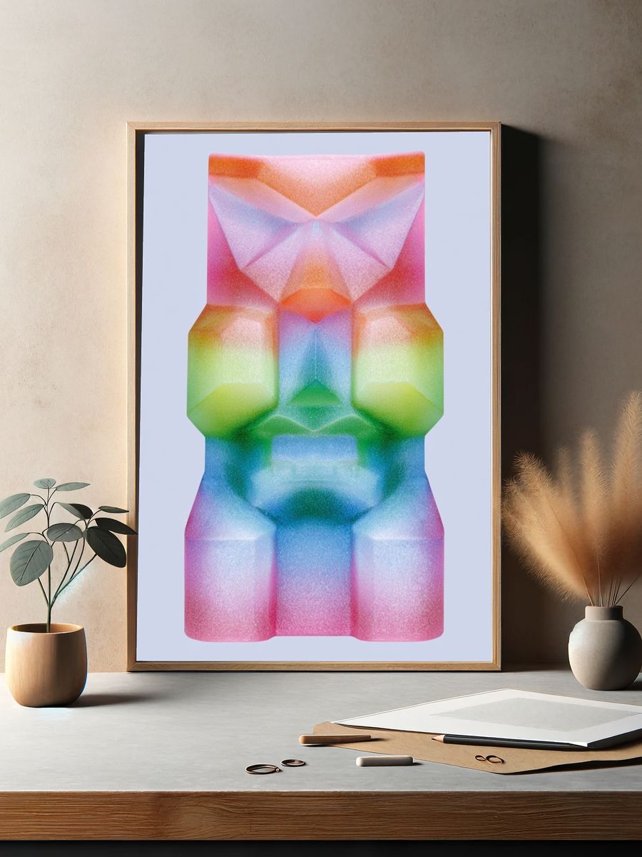 Prismatic Geometric Abstract Poster. — room view 2