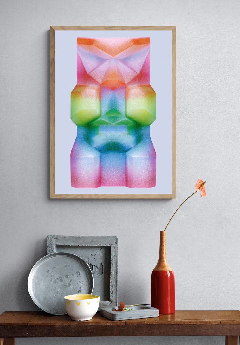 Prismatic Geometric Abstract Poster. — room view 3