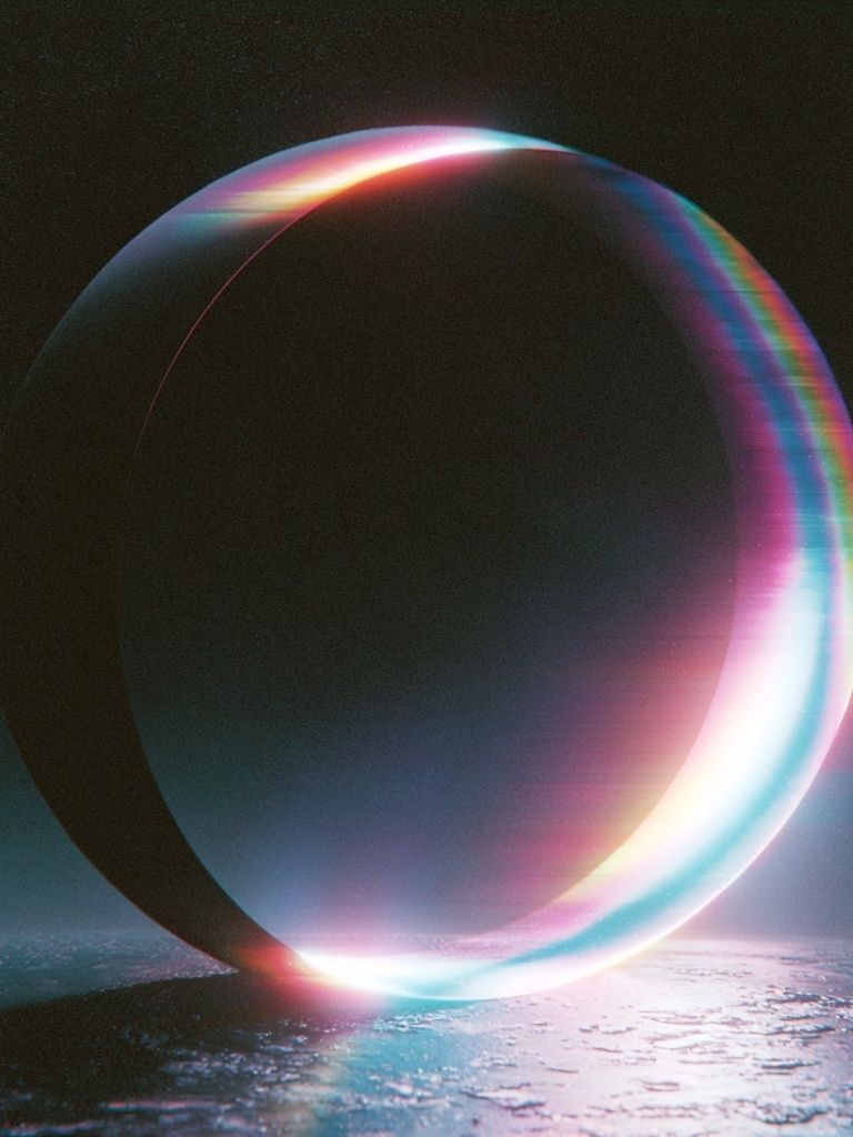 Neon Prism Ring Abstract Poster. poster — abstract art