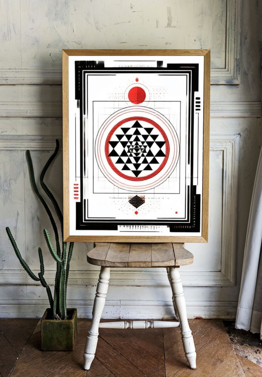Geometric Mandala Abstract Poster. room preview