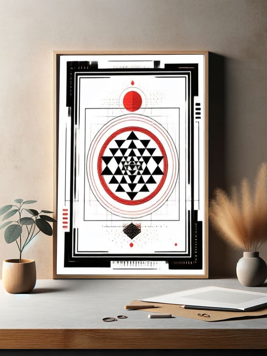 Geometric Mandala Abstract Poster. — room view 2