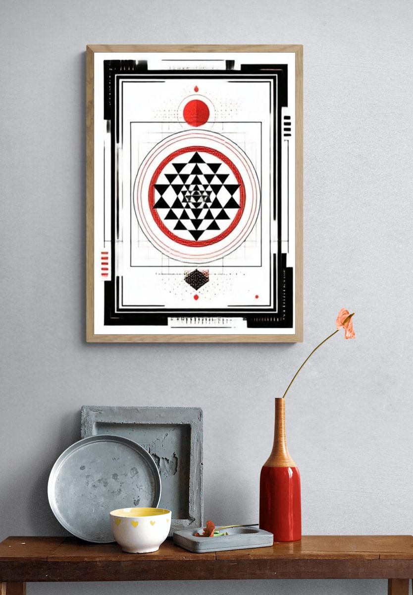 Geometric Mandala Abstract Poster. — room view 3