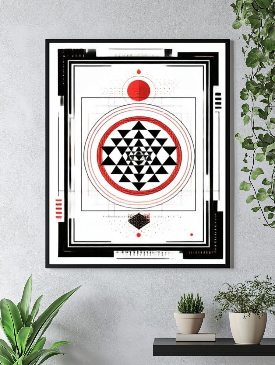 Geometric Mandala Abstract Poster. — room view 4