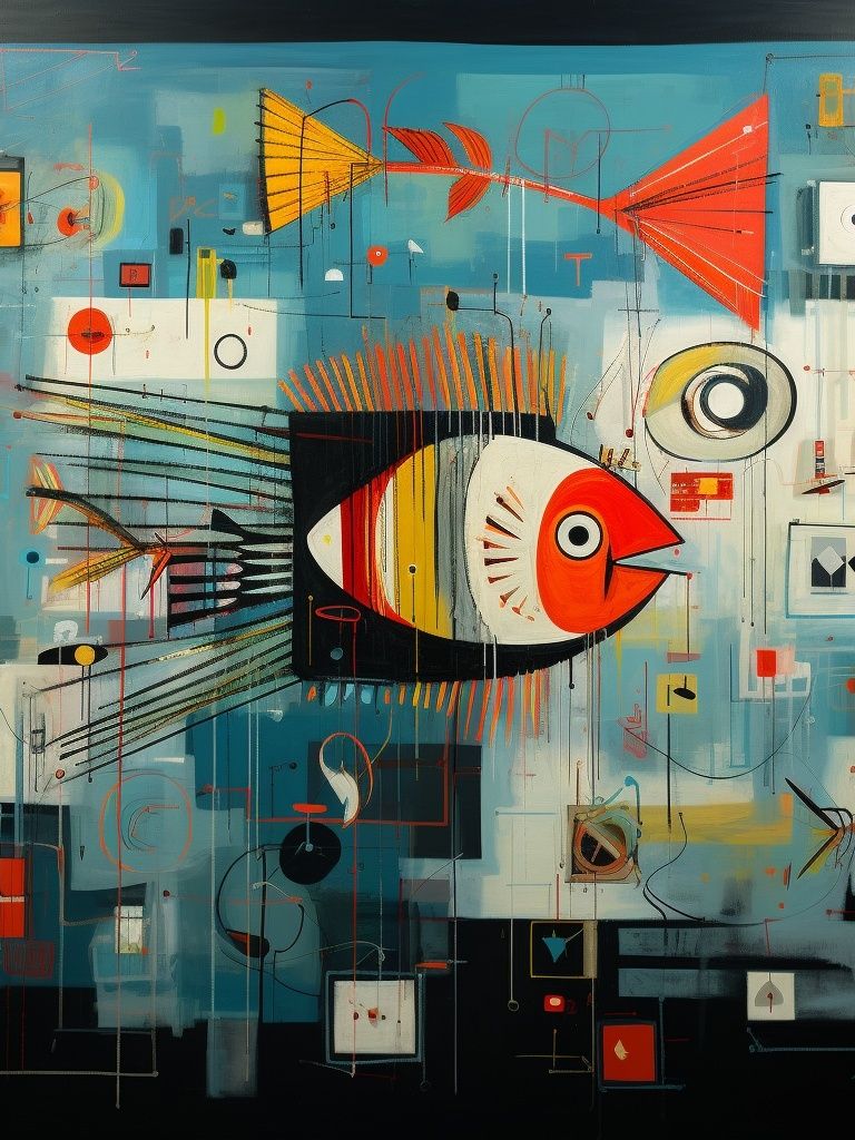 Abstract Fish Geometry Poster. poster — abstract art