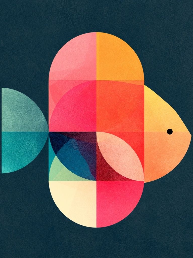 Geometric Fish Abstract Poster. poster detail