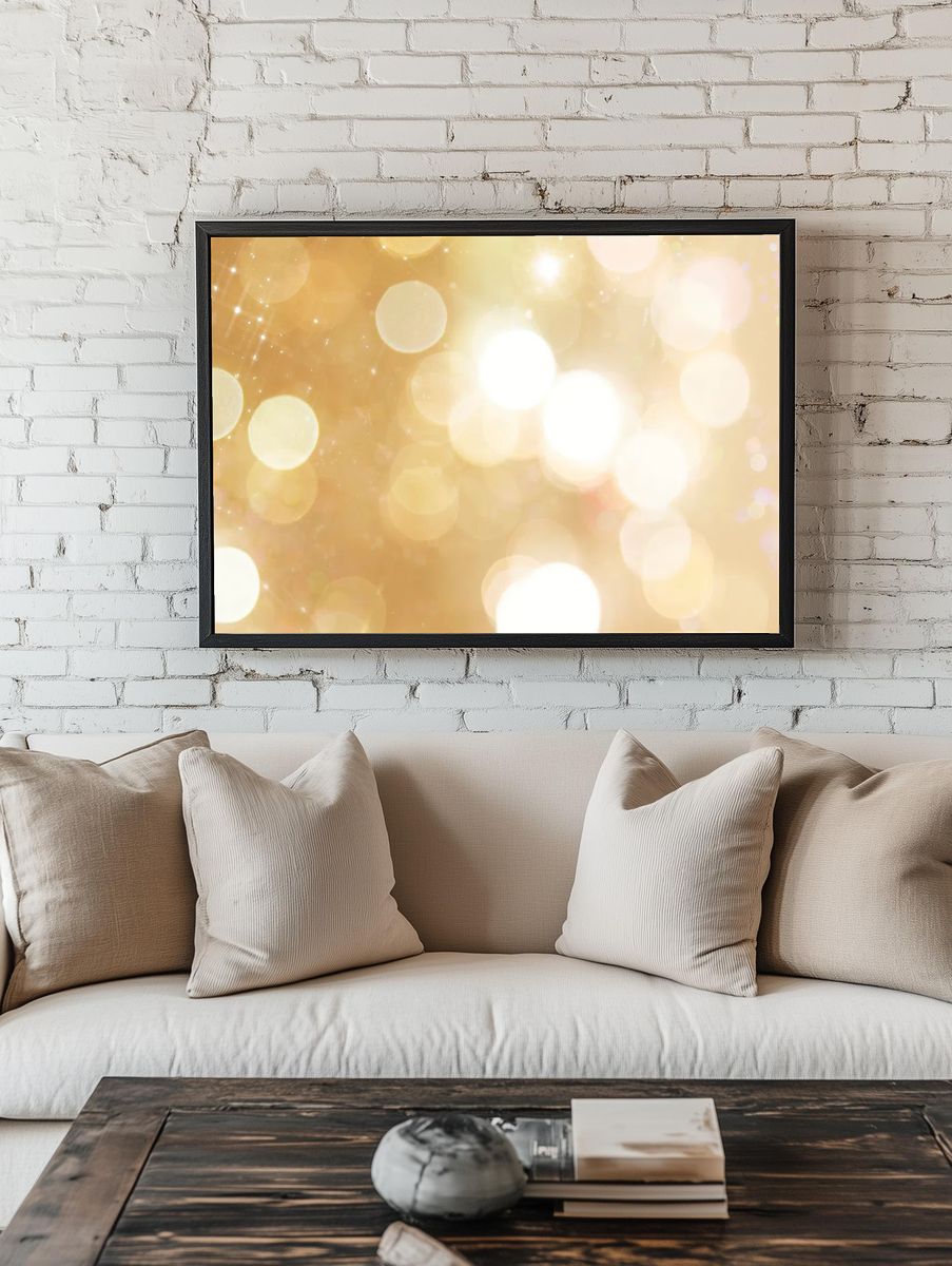 Shiny gold festive bokeh background. — room view 1