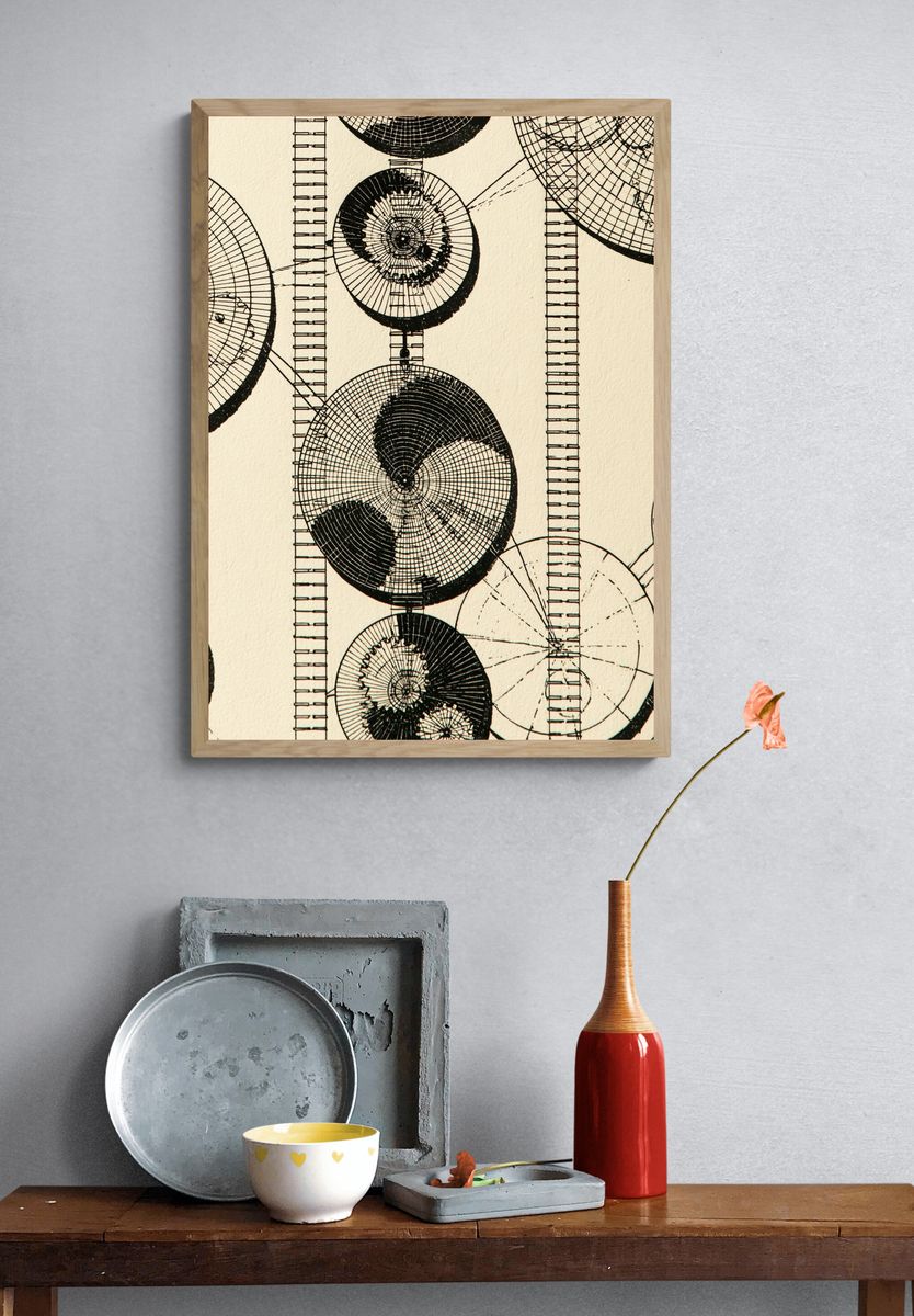 Abstract Circular Grid Poster. — room view 3