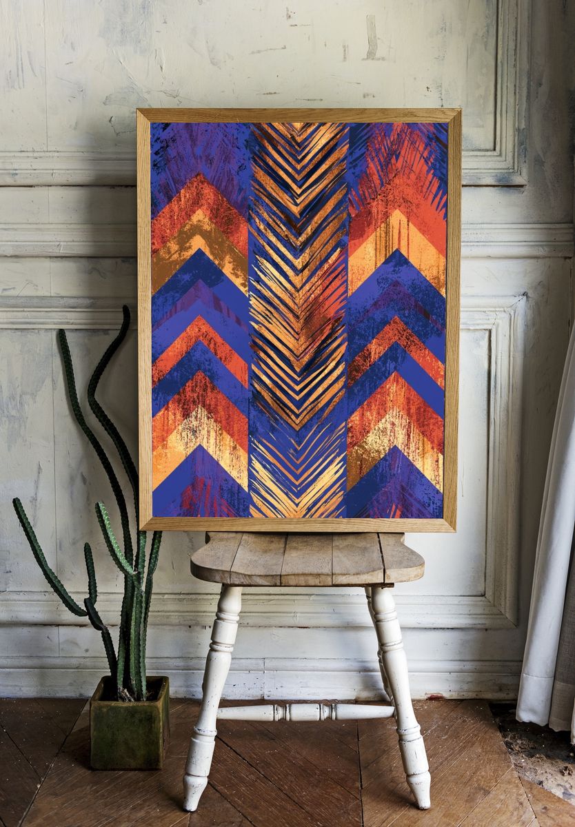 Chevron Rhythm Abstract Poster. — room view 1