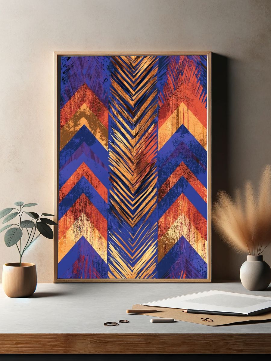 Chevron Rhythm Abstract Poster. — room view 2