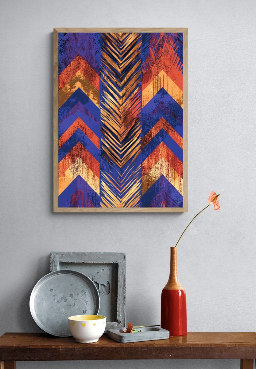 Chevron Rhythm Abstract Poster. — room view 3