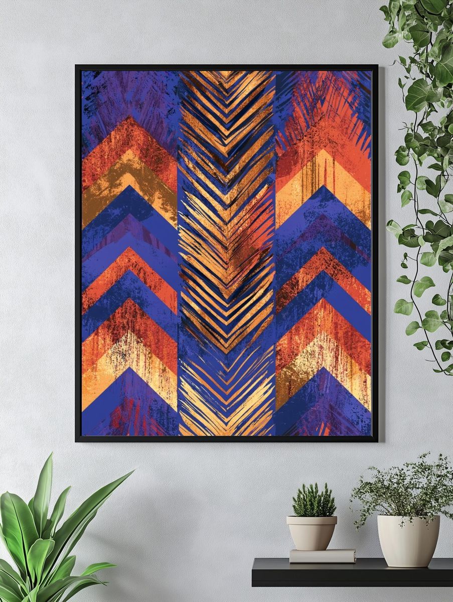 Chevron Rhythm Abstract Poster. — room view 4