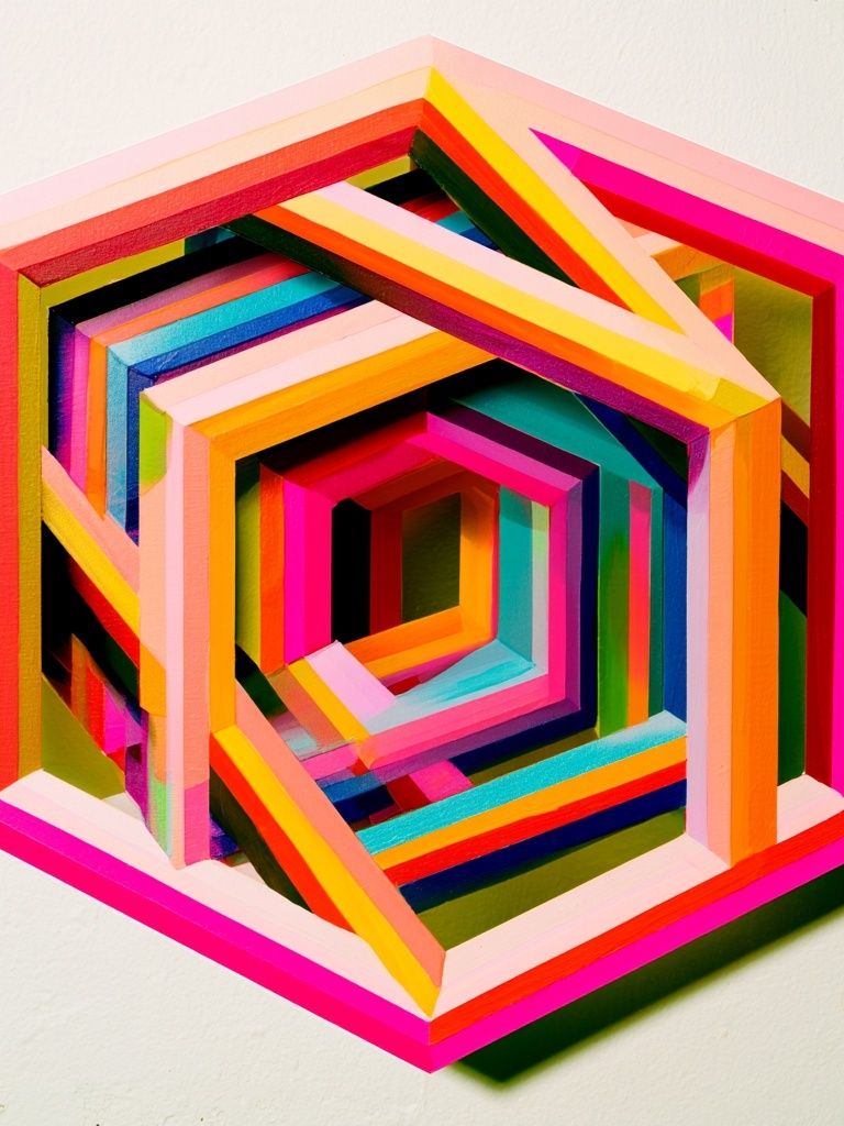 Neon Geometric Tunnel Poster. poster detail