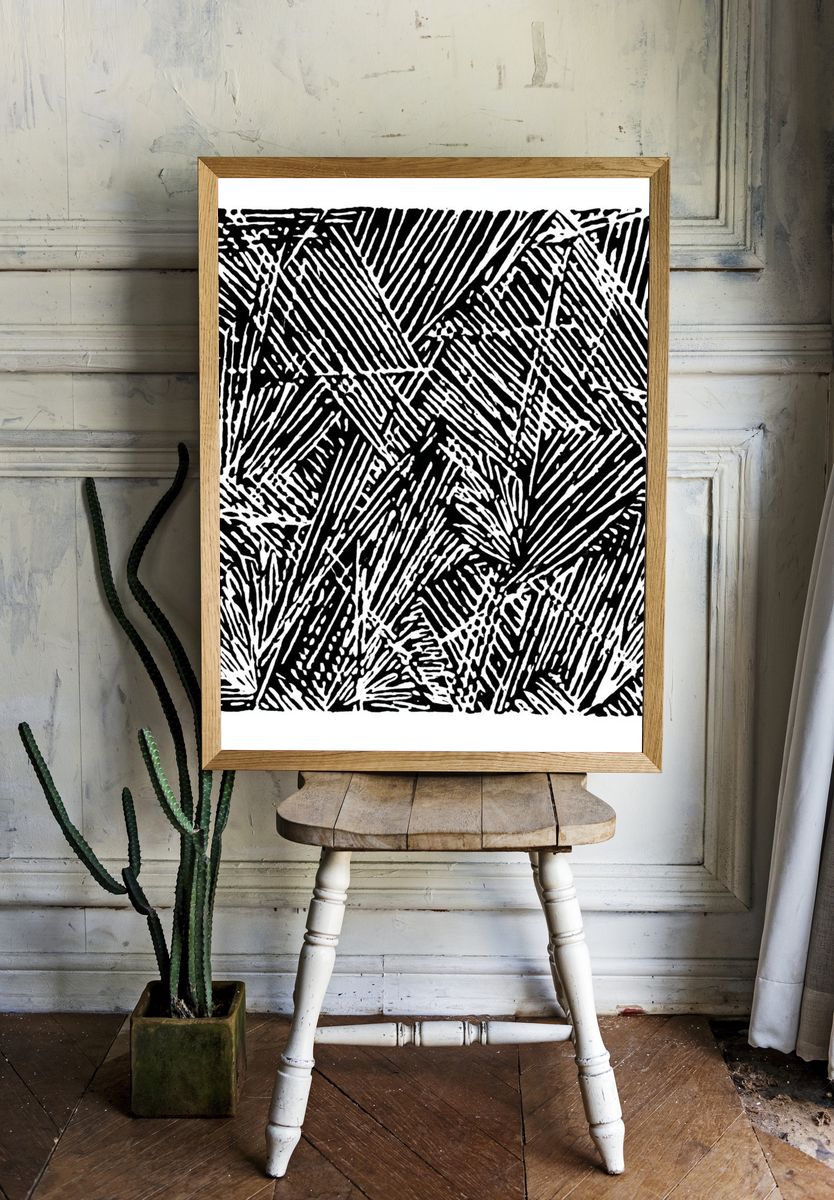 Geometric Ink Pattern Print. room preview
