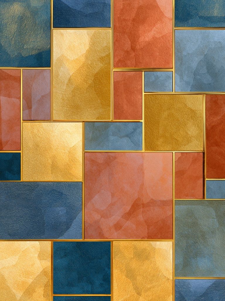 Geometric Color Block Abstract Poster. poster detail